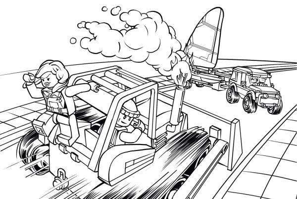 Раскраска LEGO City пожарная