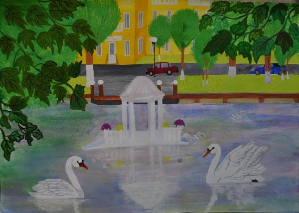 Лебединое озеро Астрахань рисунок