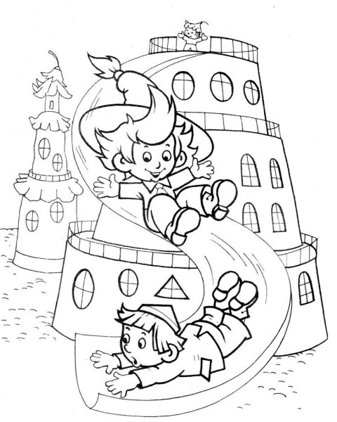 Незнайка в Солнечном городе раскраска