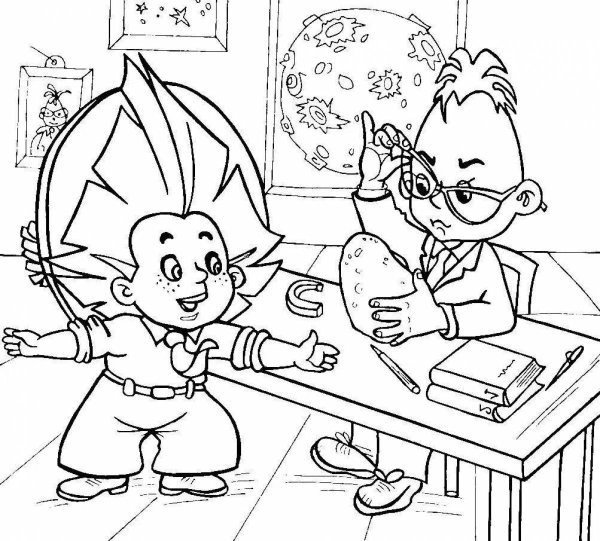 Знайка и Незнайка раскраска для детей