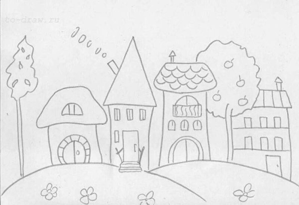 Сказочный город рисунок
