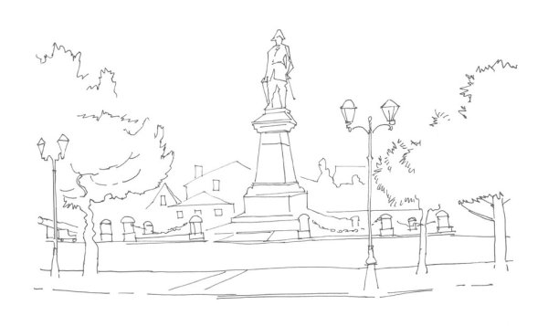 Памятник Петру 1 в Таганроге рисунок