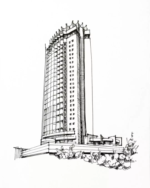 Гостиница Казахстан вектор