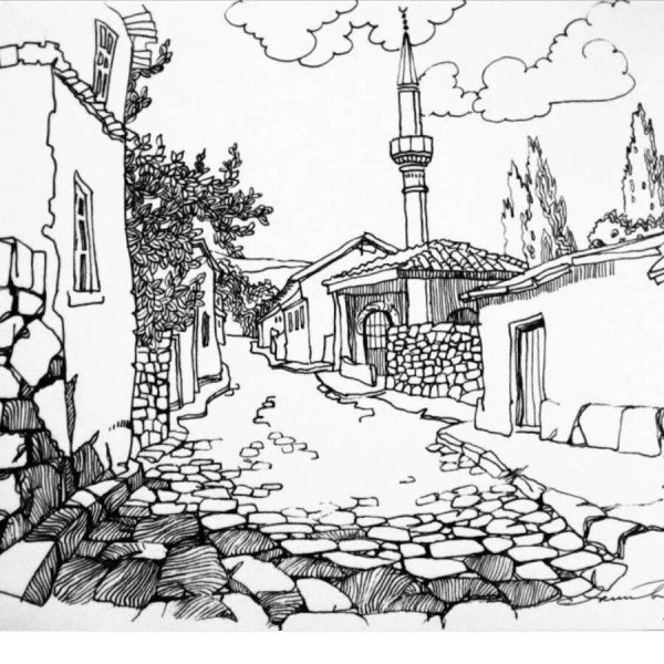 Ханский дворец черно белый