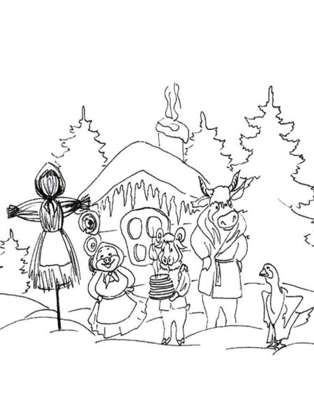 Масленица раскраска