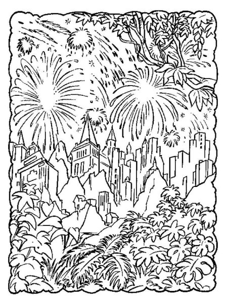Раскраска праздник в городе