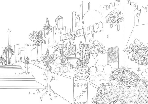 Раскраски для взрослых пейзаж