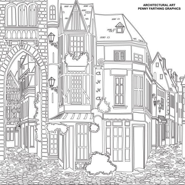 Раскраска антистресс город