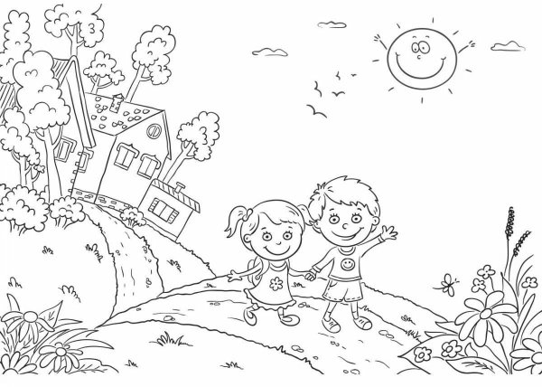 Раскраска на тему детство