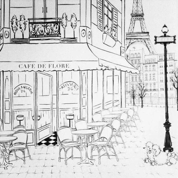 Кафе Париж набросок
