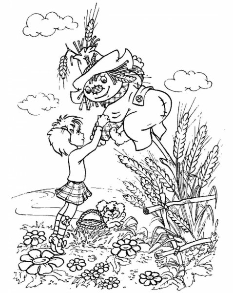 Волшебник изумрудного города раскраска Элли и Тотошка