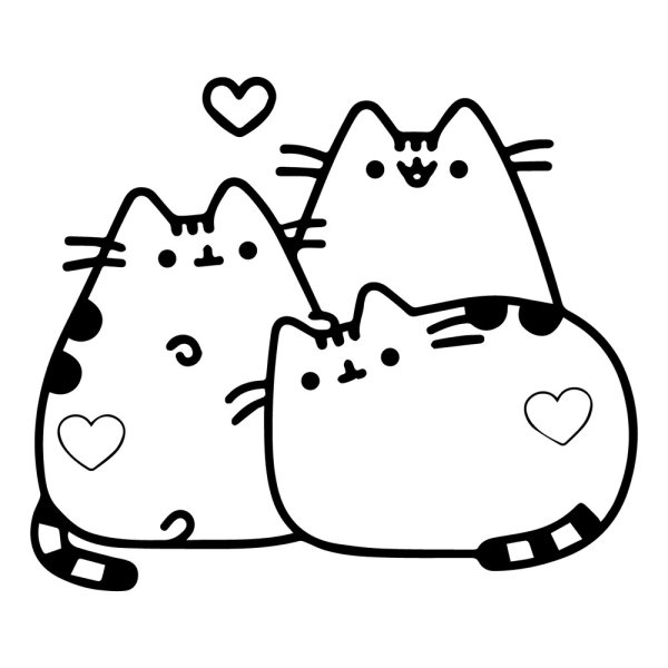 Раскраски Каваи Пушин