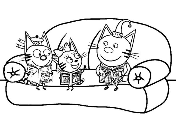 Три кота. Раскраска