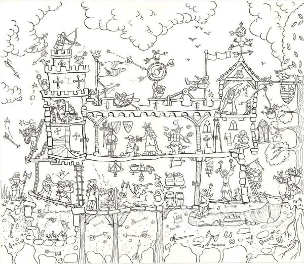 Сказочная карта раскраска