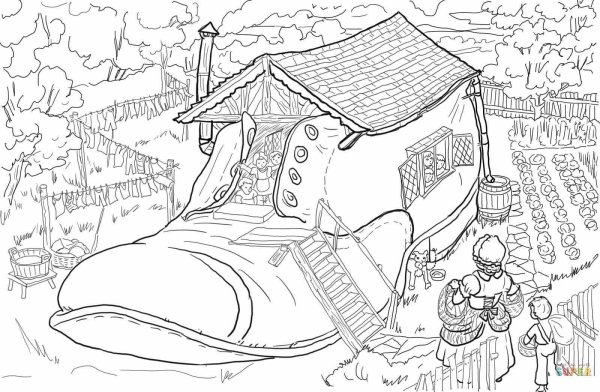 Дом башмак раскраска