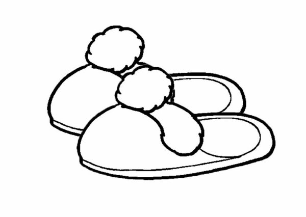 Тапки раскраска для детей