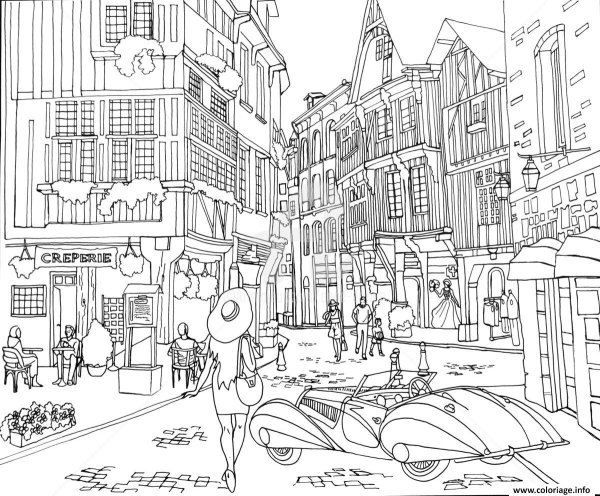 Город для раскрашивания