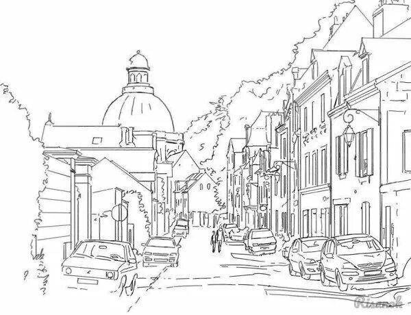 Рисование город