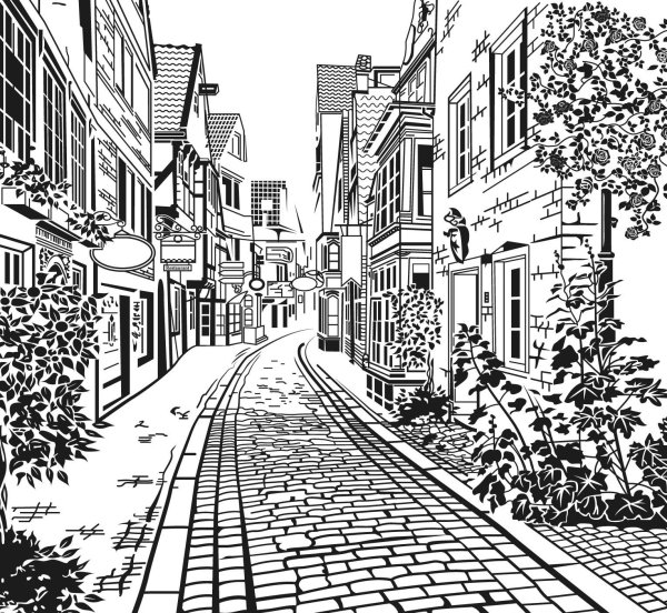 Городской пейзаж раскраска