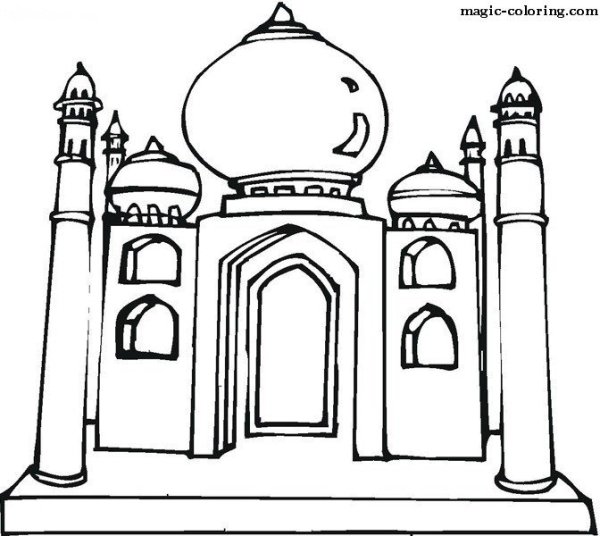 Тадж-Махал Индия раскраска