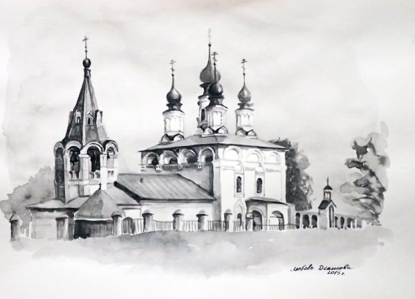 Великий Устюг Успенский собор набросок церкви