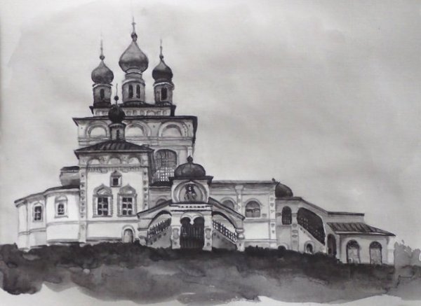 Богоявленская Церковь Соликамск рисунок