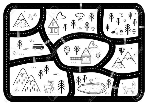 Дорога раскраска для детей