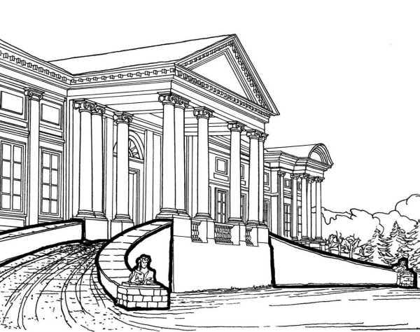 Раскраска музей здание