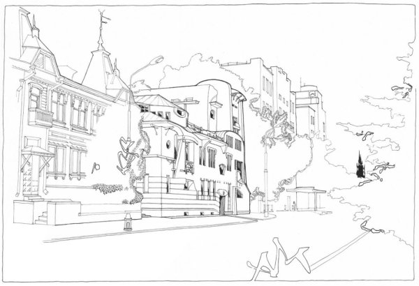 Городской пейзаж контур