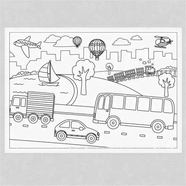Транспорт в городе раскраски для детей
