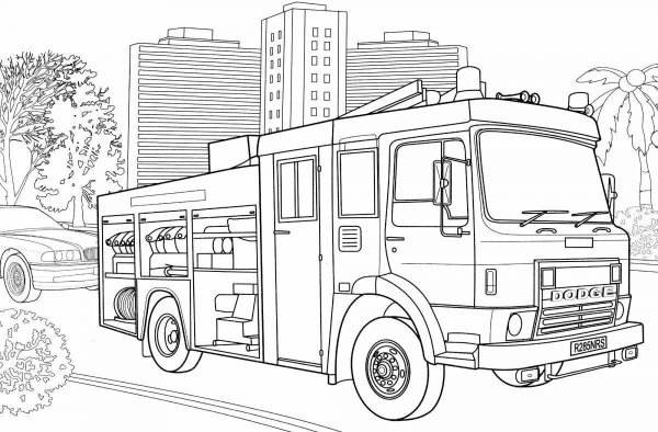 Раскраски для мальчиков пожарная машина