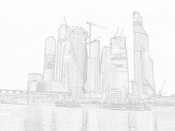 Эскиз современного города