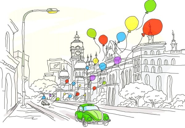 Город рисунок для детей