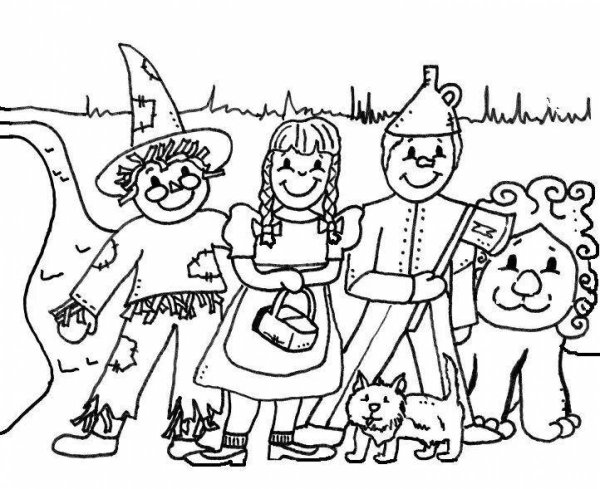 Раскраска к сказке волшебник изумрудного города