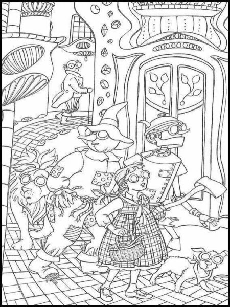 Изумрудный город раскраска для детей