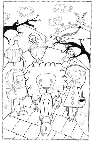 Волшебник изумрудного города раскраска