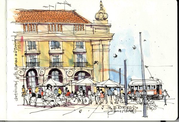 Уличный скетчинг Джеймс Ричардс