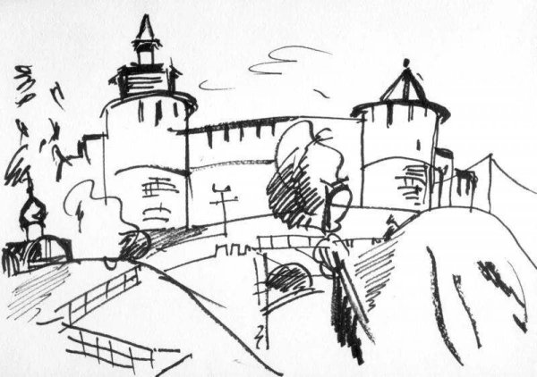 Чкаловская лестница Нижний Новгород раскраска