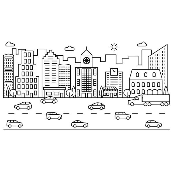 Раскраска город для детей