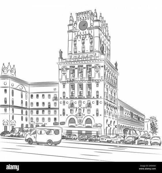 Минск зарисовка здания