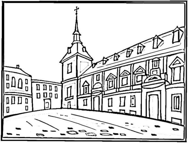 Городской пейзаж раскраска