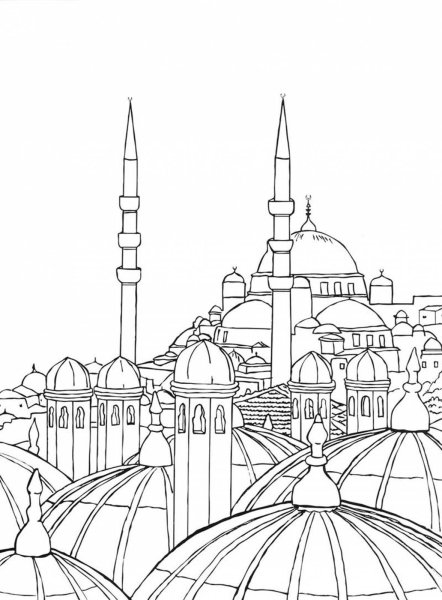 Раскраска мечеть сердце Чечни