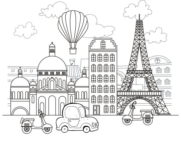 Раскраска Париж