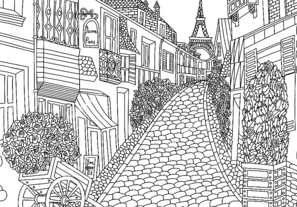 Раскраски пейзаж сложные