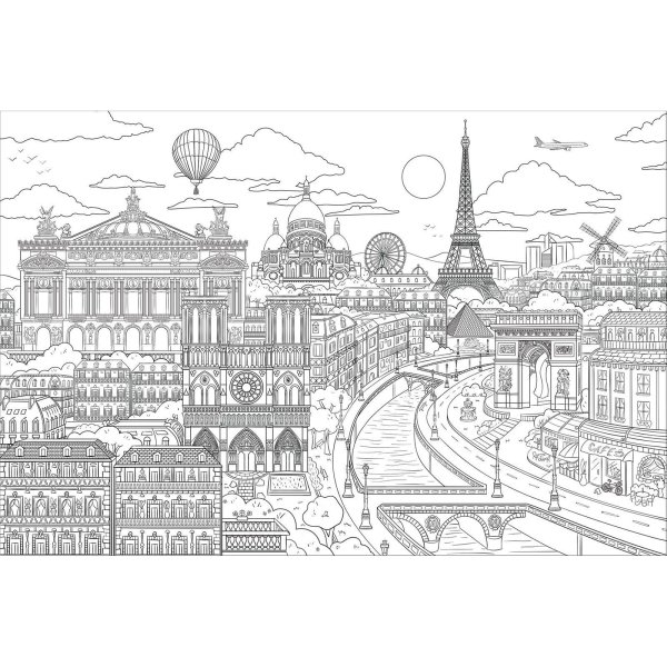 Раскраска сложная город