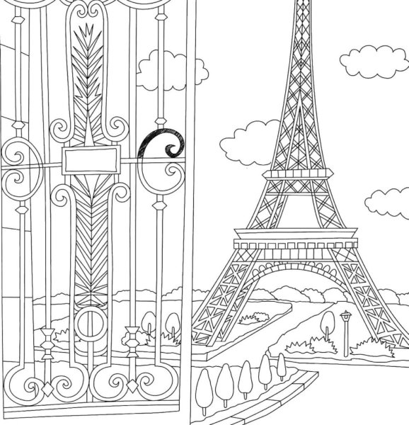 Эйфелева башня раскраска