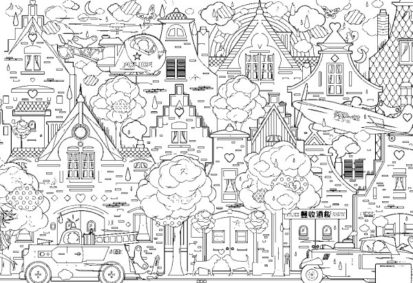 Большая раскраска "город"