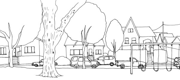 Раскраска городская улица для детей