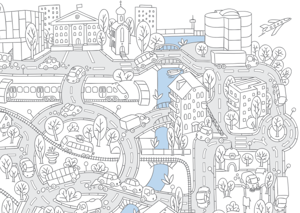 Город для раскрашивания