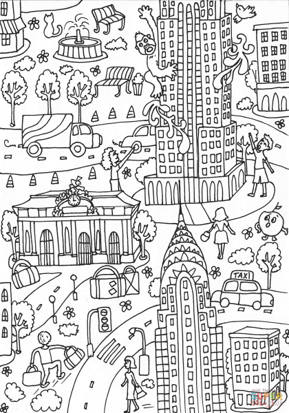 Раскраска "город"